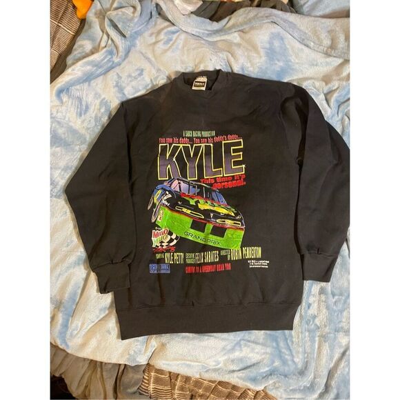 Vtg 1993 Kyle Petty Mello Yello Sweatshirt one stitch sz L - Picture 1 of 7